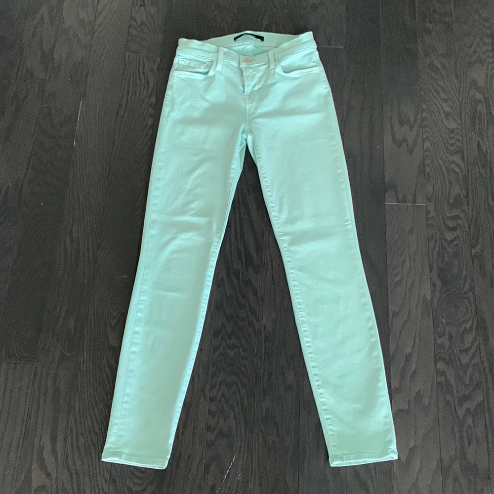 J Brand Skinny Crop Sea Green Jeans